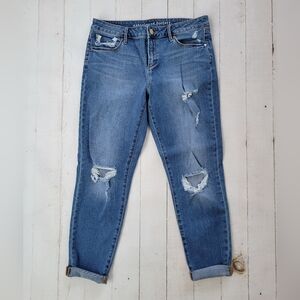 Articles of Society Womens 29 Blue Taper Janis Boyfriend Jeans Pants Distressed